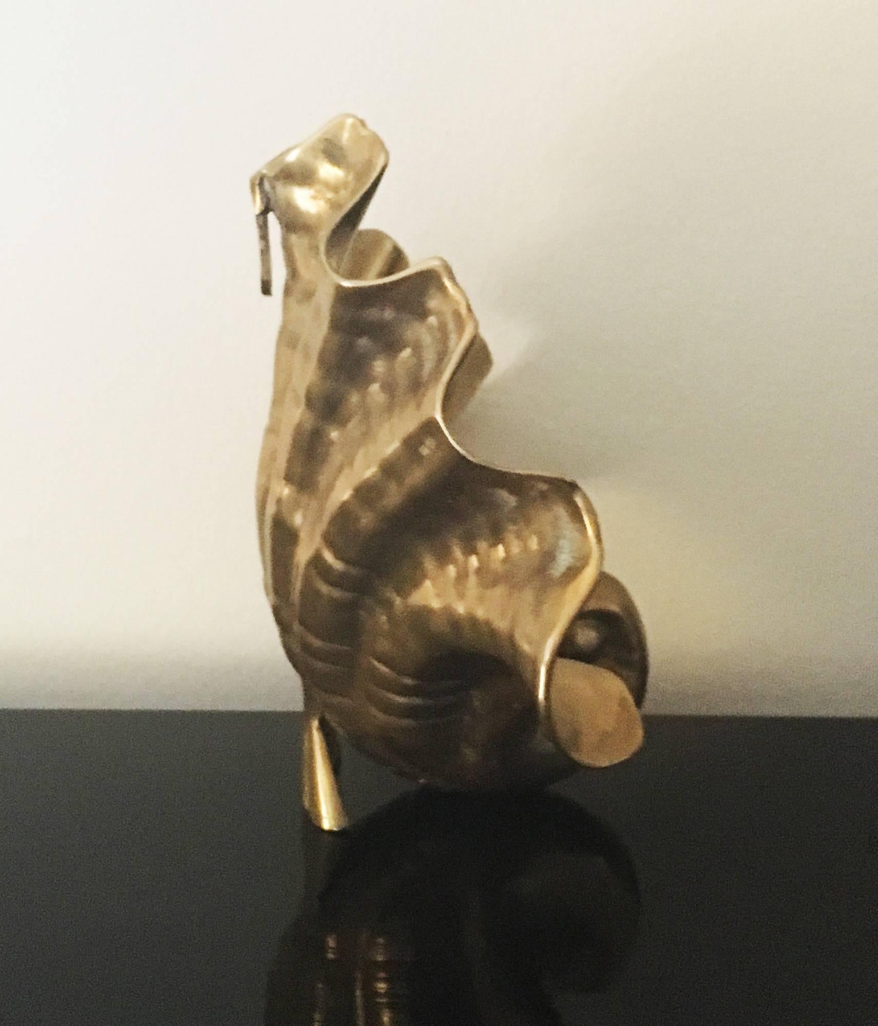 Hollywood Regency Pair of Brass Clam Shell Candle Scones