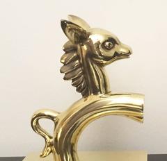 Brass Horse Bookends in the Manner of Hagenauer