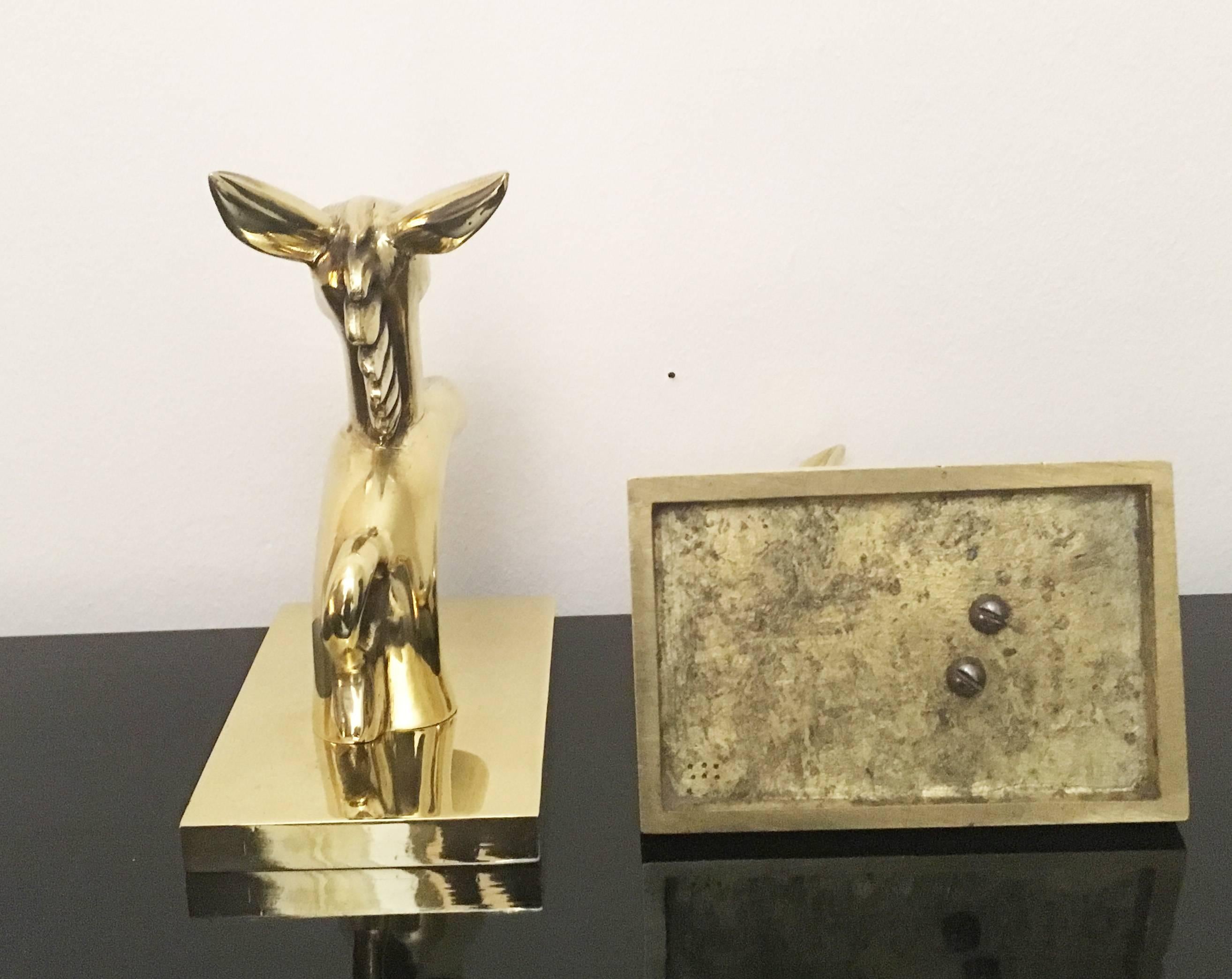 Art Deco Brass Horse Bookends in the Manner of Hagenauer For Sale