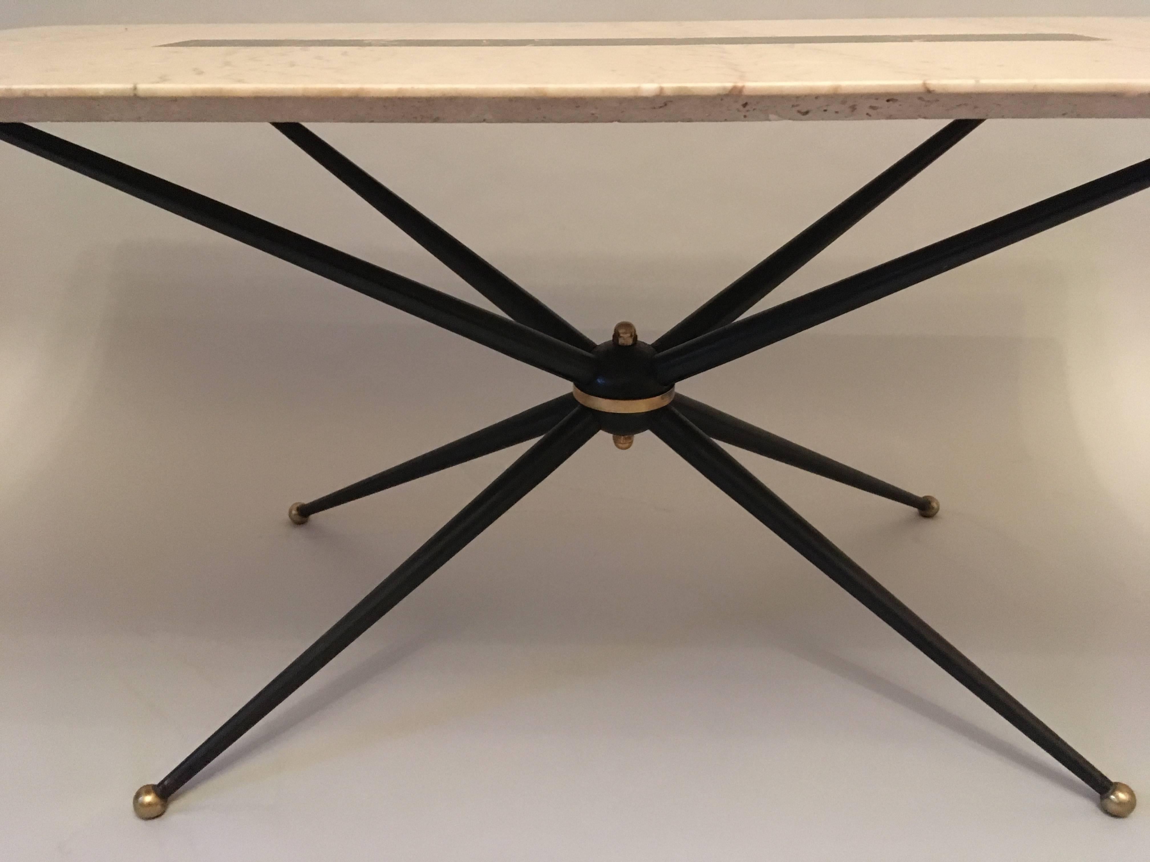 Mid-20th Century Italian Sputnik Coffee Table with Marble Top