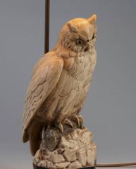 Ceramic Owl Mounted as a Table Lamp