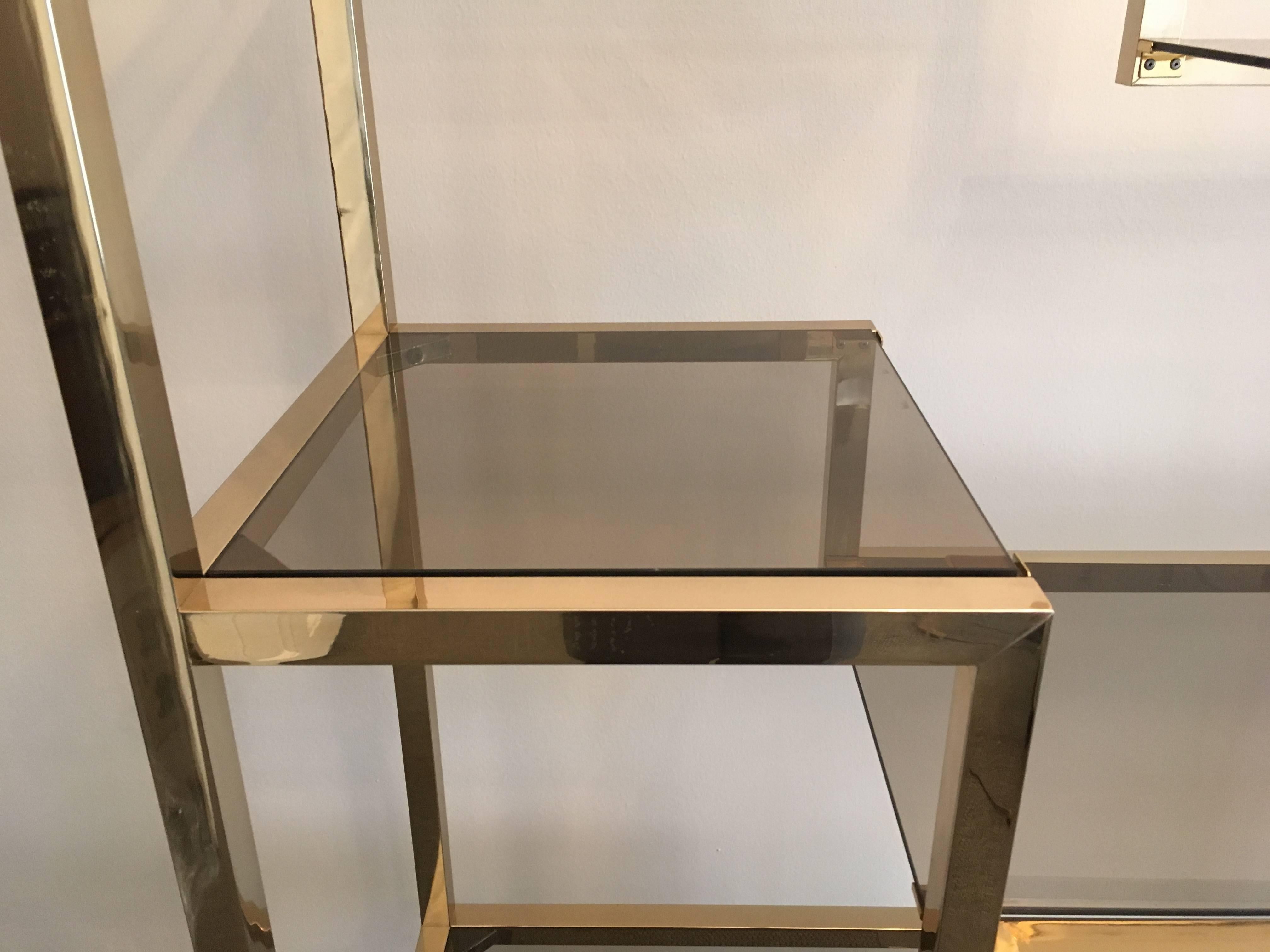 French Midcentury Chrome or Brass Etagere in the Style of Romeo Rega