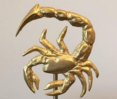 Paperweight Gilded Scorpio Sign on Marble Base
