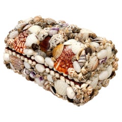 Natural Seashell Encrusted Decorative Keepsake Box, Coastal Shell Art