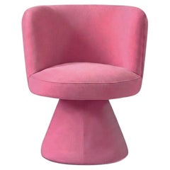 Postmodern Space Age Pink Velvet Dining Chair Coraje