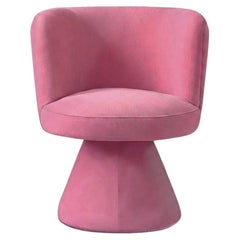 Postmodern Space Age Pink Velvet Dining Chair Coraje