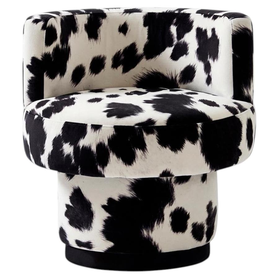 Space Age Postmodern Cowhide Print Accent Chair Caos