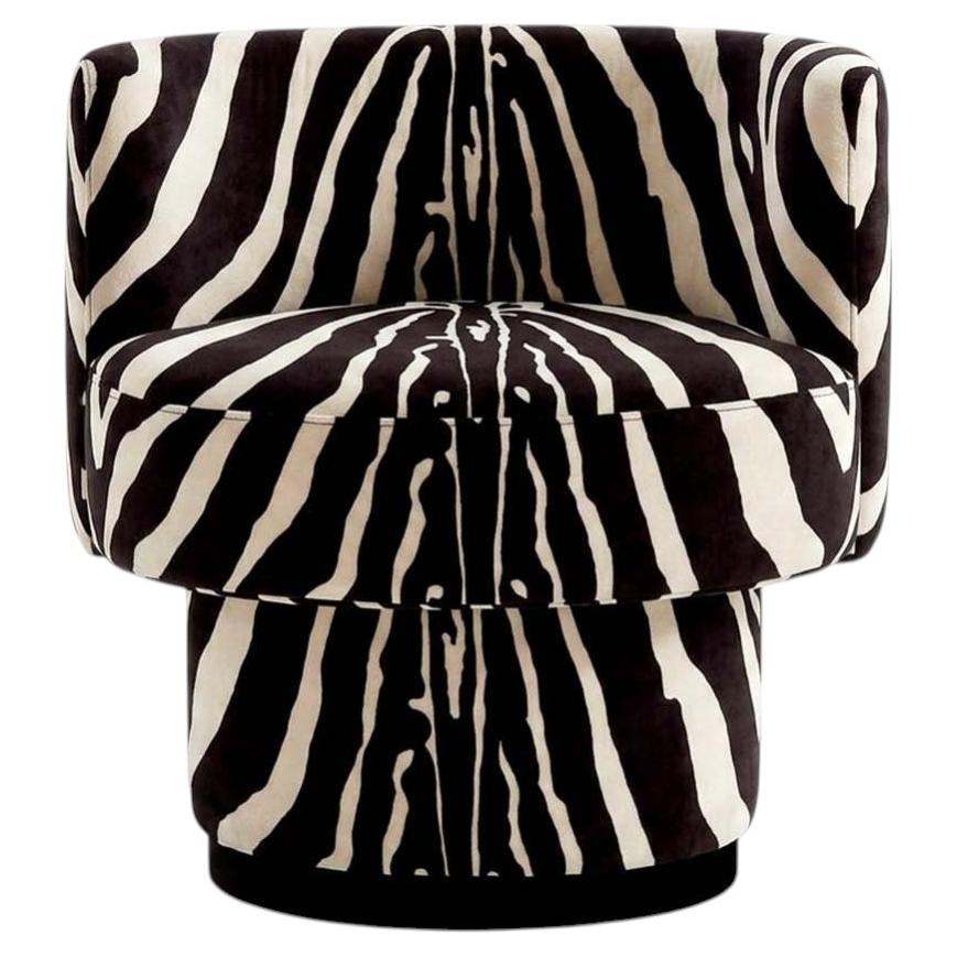 Space Age Postmodern Zebra Print Accent Chair Caos