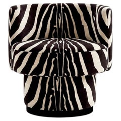 Chaise d'appoint Space AGE Postmodern Zebra Print Caos
