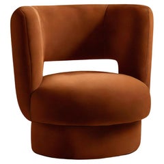 Fauteuil moderne bio en velours bleu Ritual