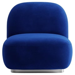 Organic Modern Blue Velvet Accent Chair Susurro