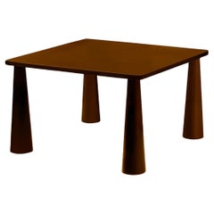 Table de salle à manger sculpturale contemporaine laquée marron Trance