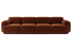 Sculptural Contemporary Brown Velvet Modular Sofa Abundancia