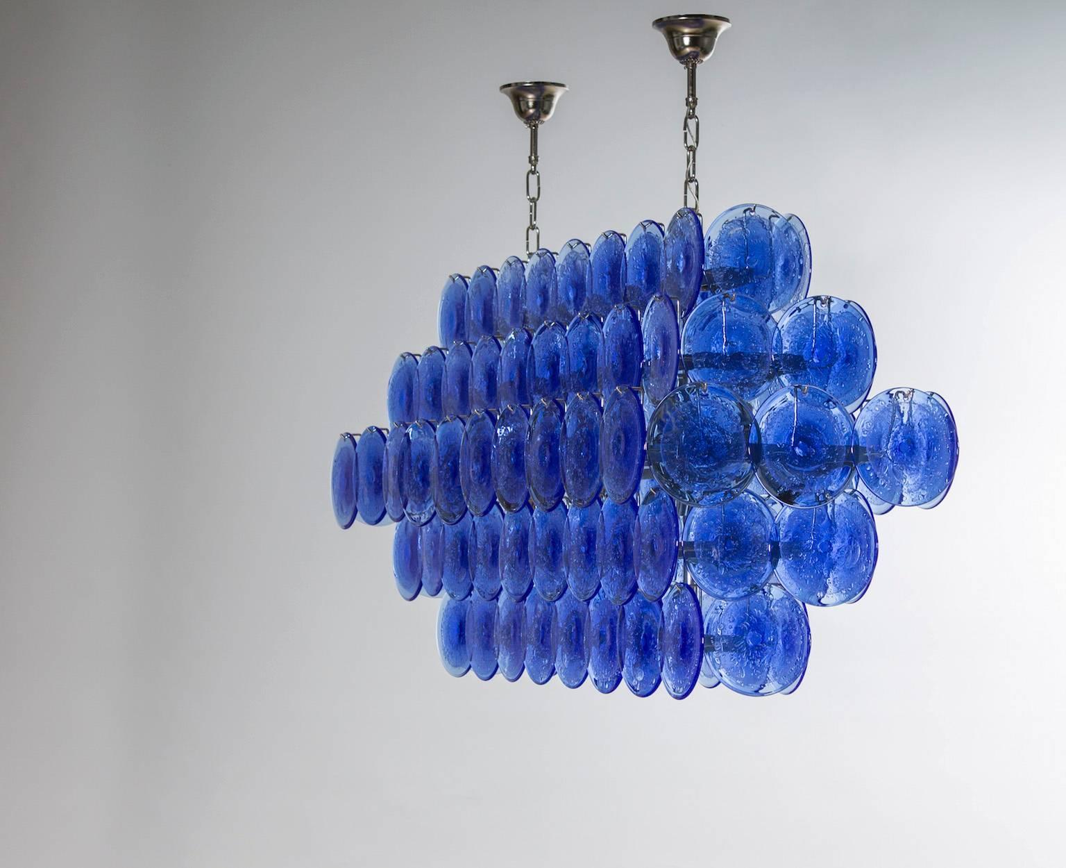 Hand-Crafted Italian Midcentury Murano Chandelier Attributed to Mazzega, circa 1980s