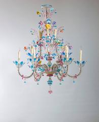 Veneciana italiana, Lámpara de Ca' Rezzonico, Cristal de Murano soplado, Galliano Ferro