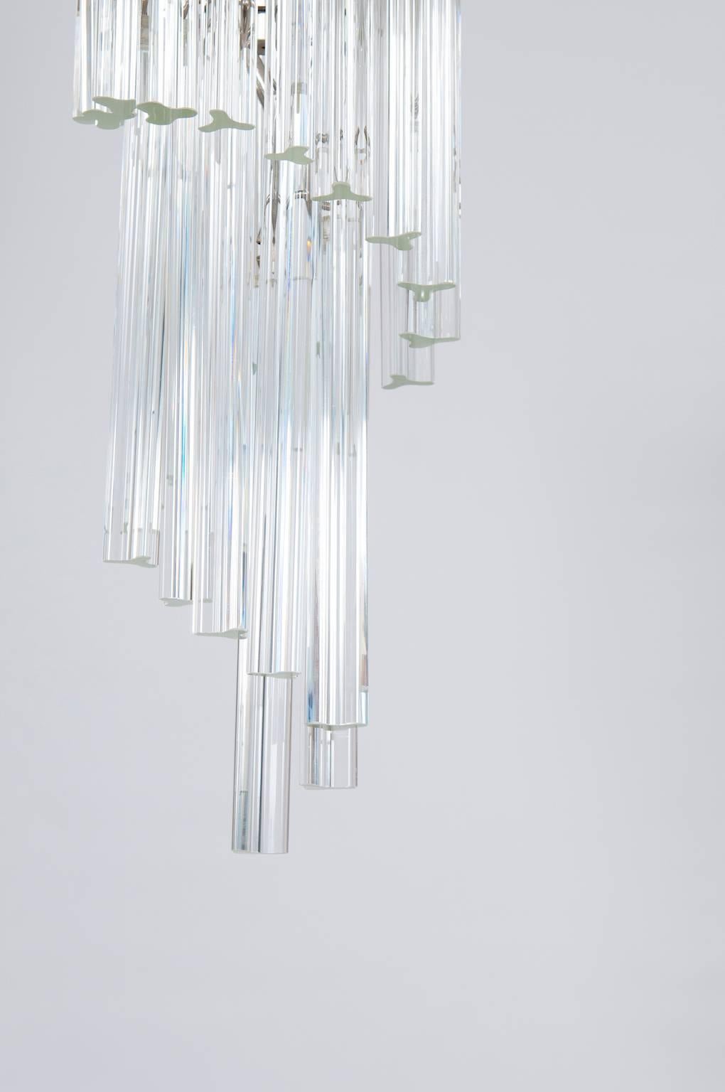 Art Glass Italian Spiral Chandelier Attributed to Camer Glass, circa 1970s