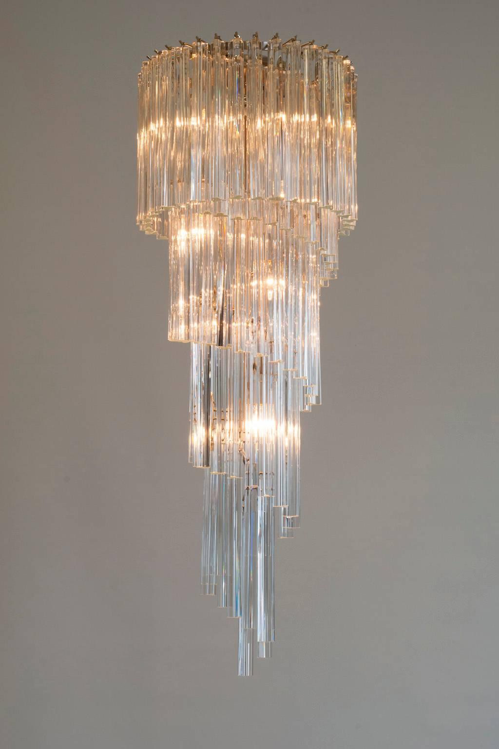 Italian Spiral Chandelier Attributed to Camer Glass, circa 1970s 4