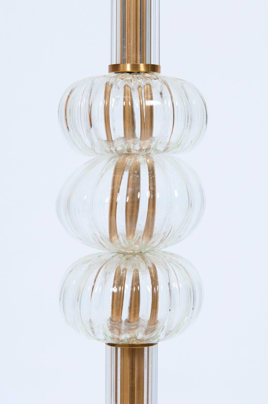 Italian Murano Glass Floor Lamp, Attributed to Fendi, circa 1980s In Excellent Condition In Villaverla, IT