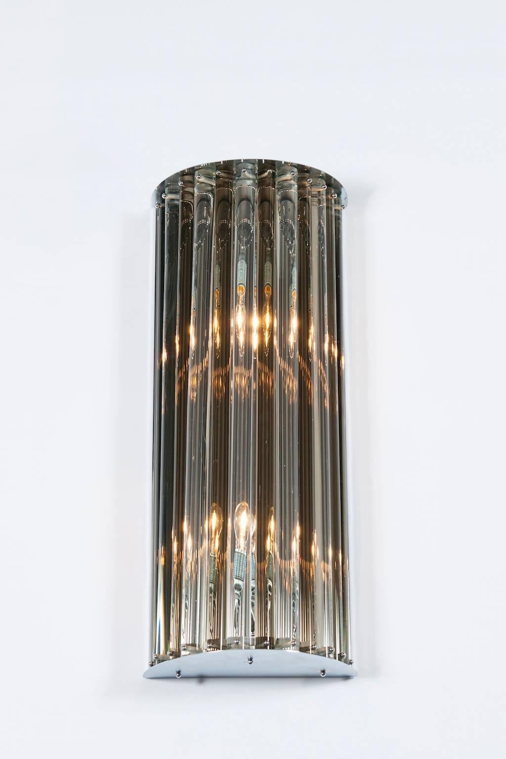 Pair of Italian Murano Glass Sconces, circa 1970s For Sale 4