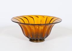 Italian Murano Bowl in Amber and Gold 1960s