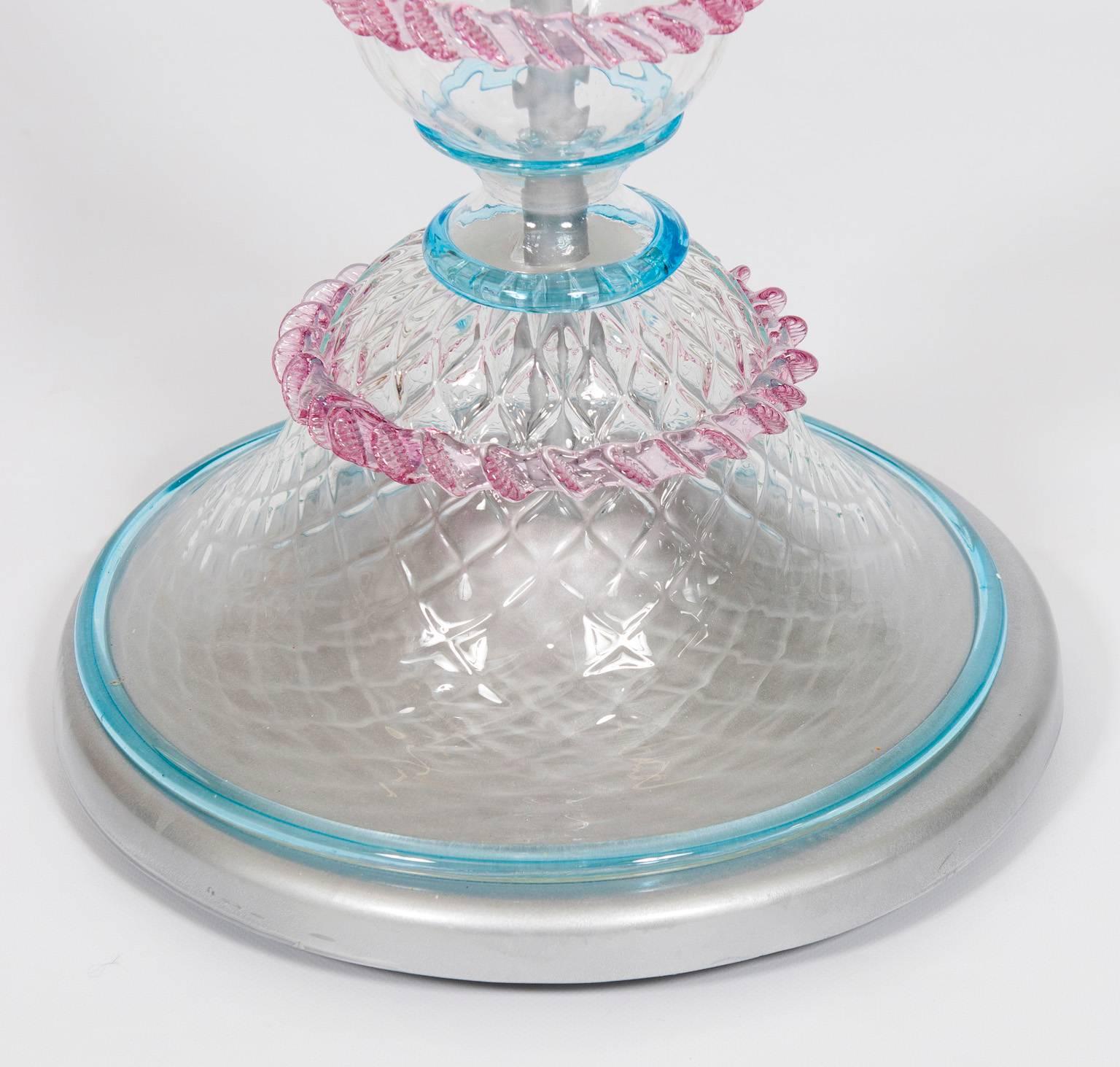 Mid-Century Modern Lampadaire Rezzonico avec fleurs colorées en verre de Murano soufflé, Italie, années 1990 en vente