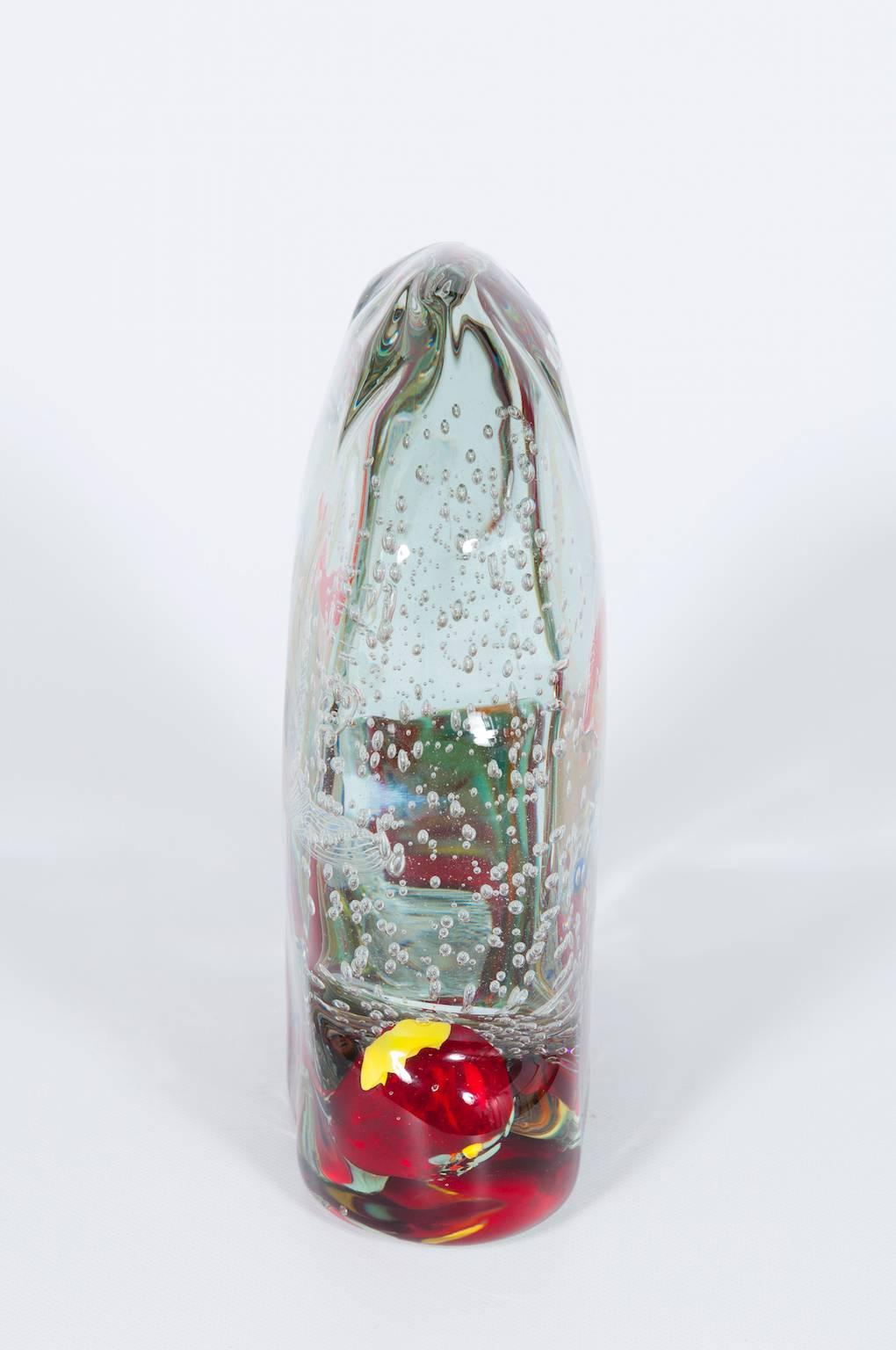 Hand-Crafted Italian Murano Glass Aquarium Signed by Romano Donà, 1980s