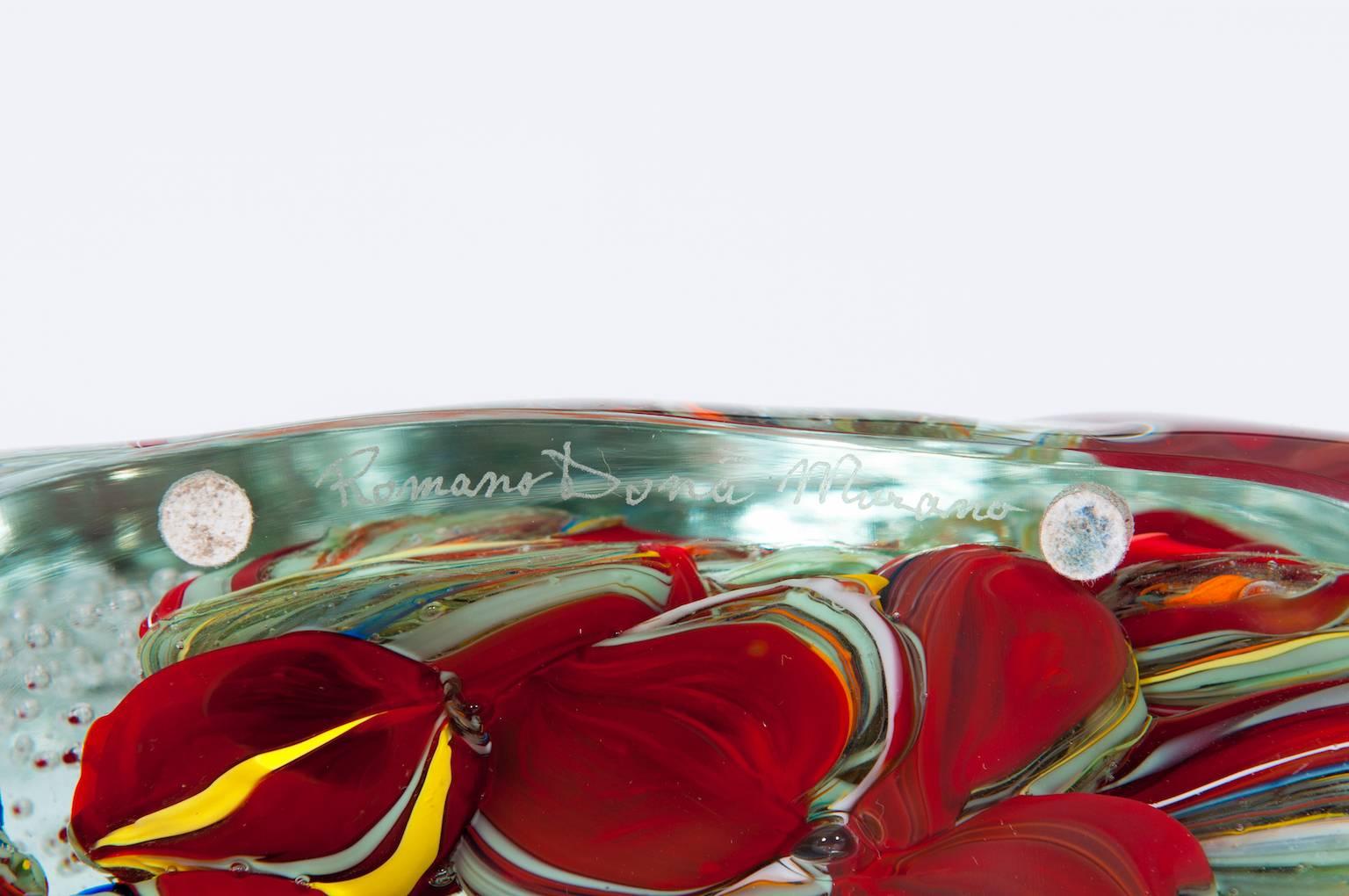 Italian Murano Glass Aquarium Signed by Romano Donà, 1980s 4