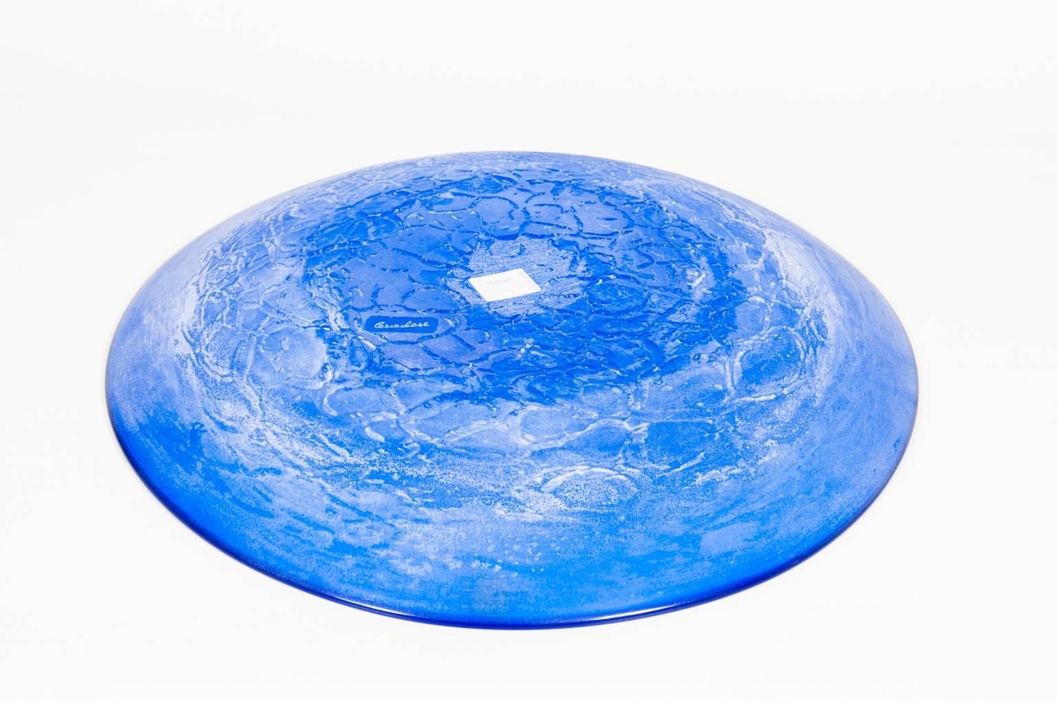 Pareja de platos italianos de cristal de Murano firmados Cenedese, hacia la década de 1970 en venta 1