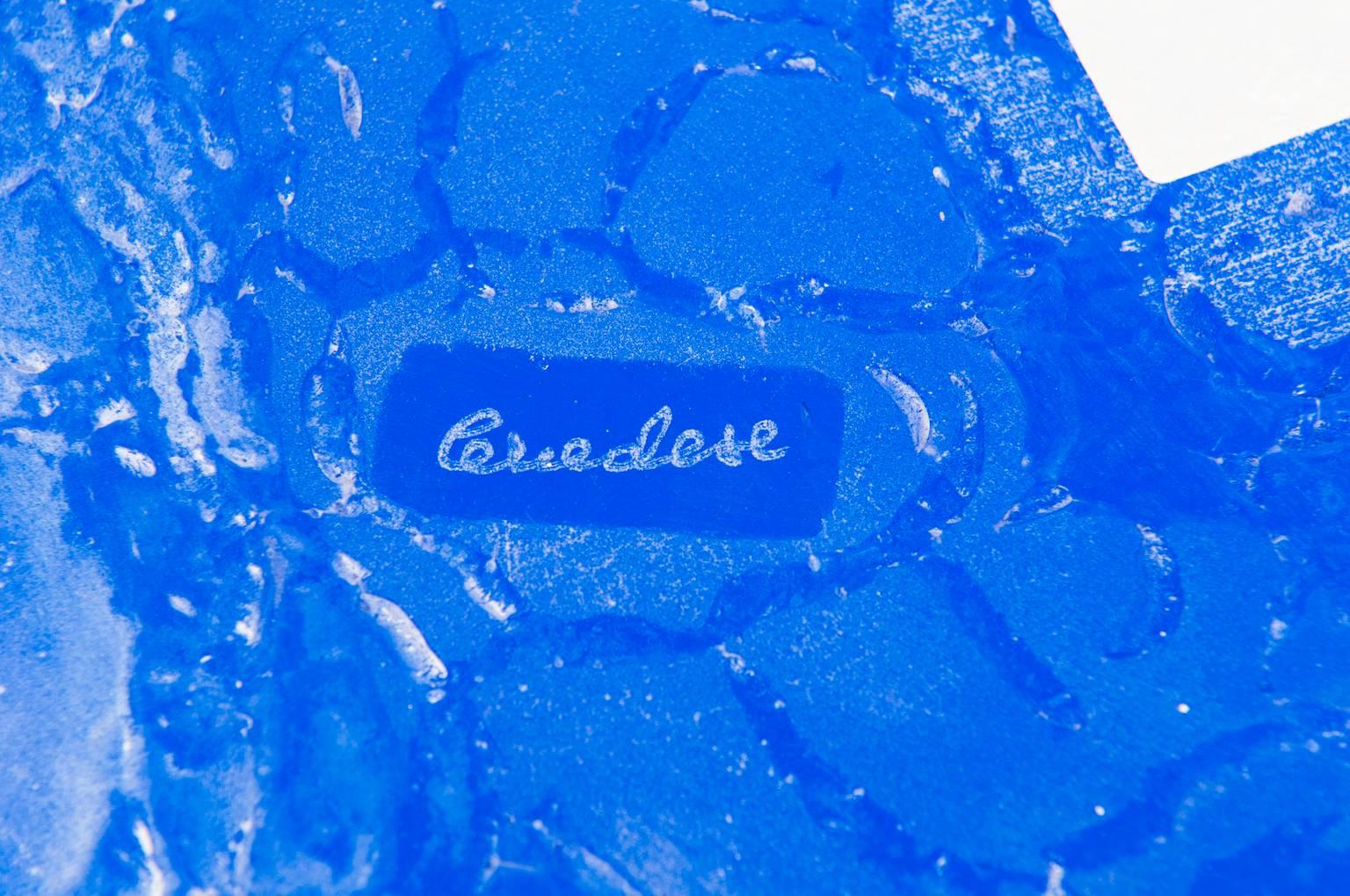 Pareja de platos italianos de cristal de Murano firmados Cenedese, hacia la década de 1970 finales del siglo XX en venta