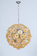 Artisan Handmade Murano Gold Glass Disc Pendant Iconic Modern Contemporary Italy