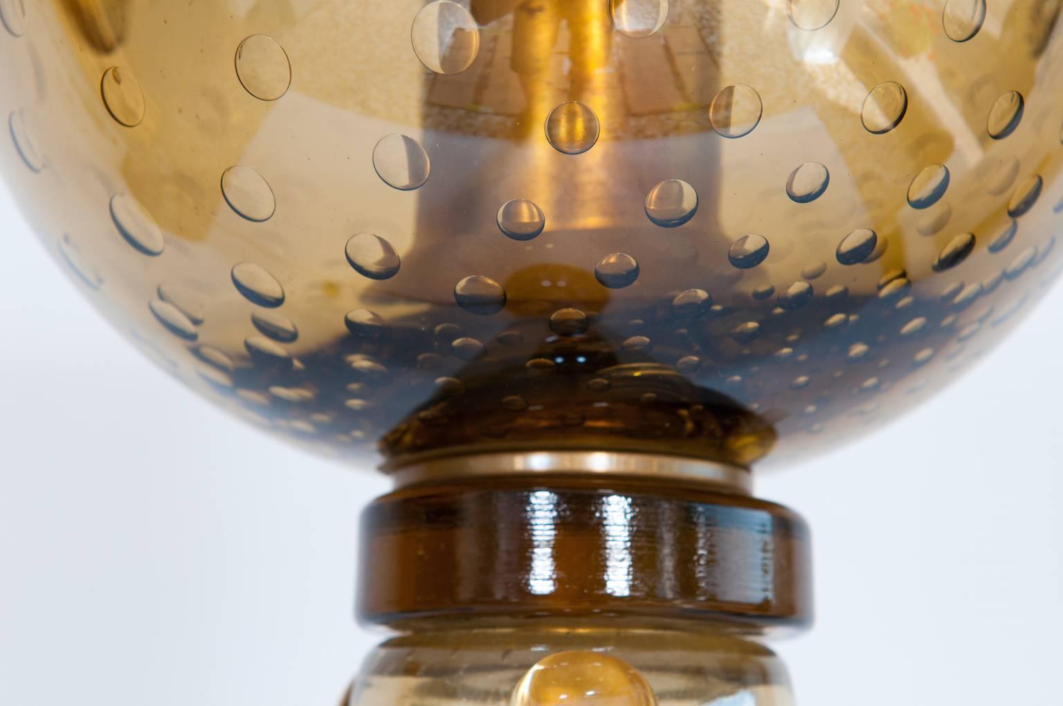 Hand-Crafted Venetian Floor Lamp in Blown Murano Glass, Iridescent and 