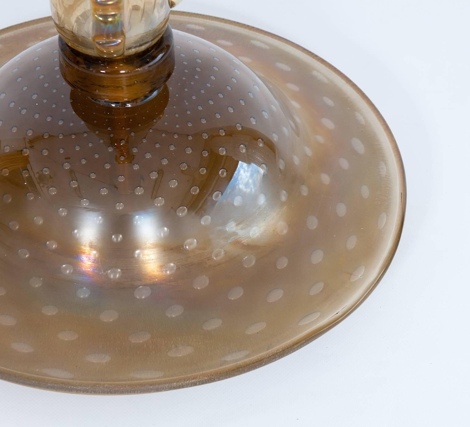 Mid-Century Modern Venetian Floor Lamp in Blown Murano Glass, Iridescent and 