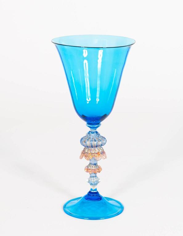 Italian Handblown Goblet in Murano Glass at 1stDibs