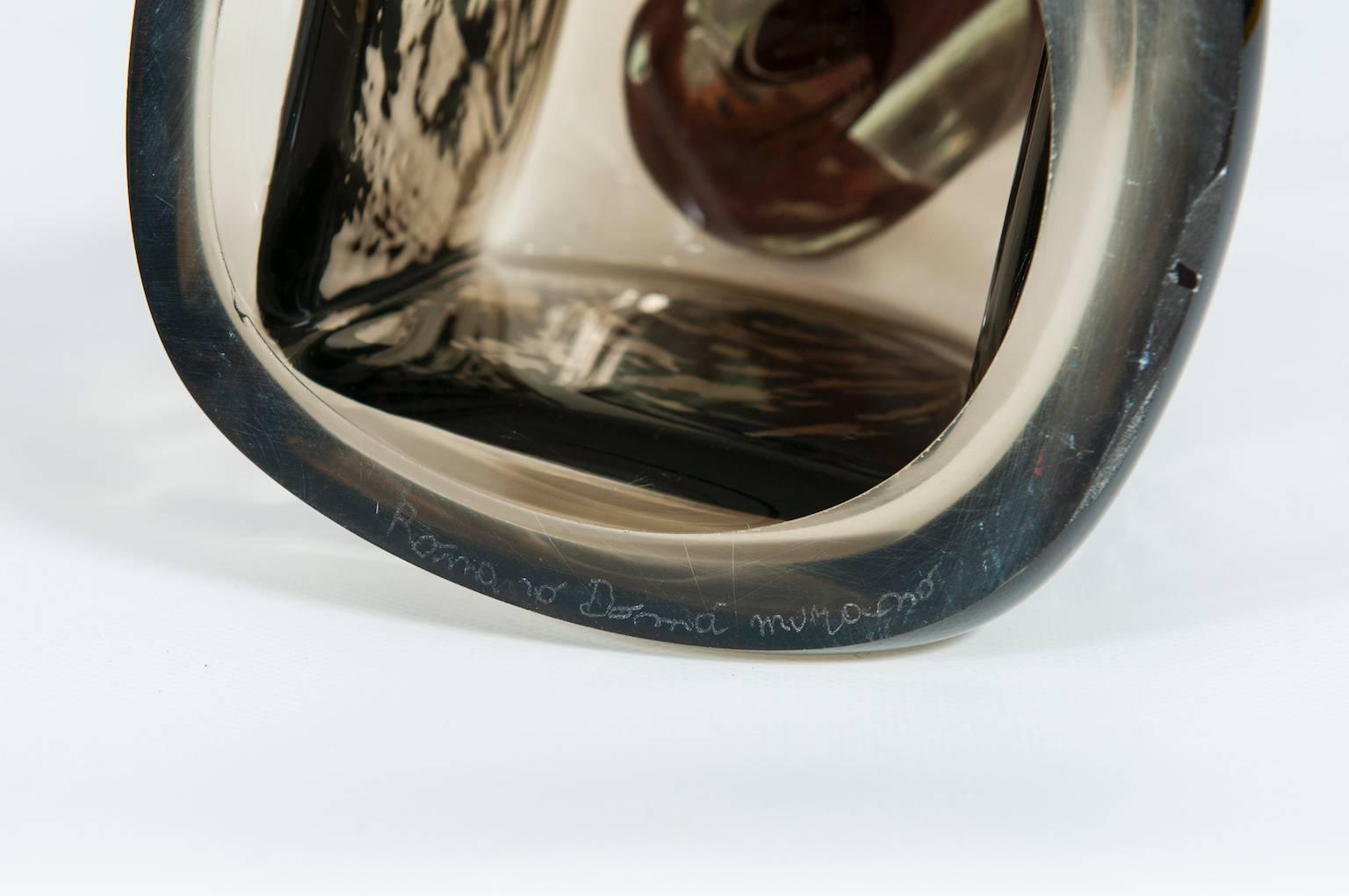 Auffällige venezianische abstrakte Skulptur aus Murano-Glas von Romano Donà 1980er Jahre Italien im Zustand „Hervorragend“ im Angebot in Villaverla, IT