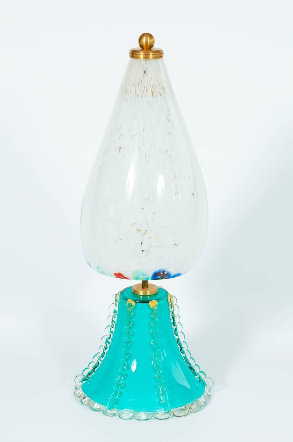 Italian Venetian Table Lamp in Murano Glass, 1980s In Excellent Condition In Villaverla, IT