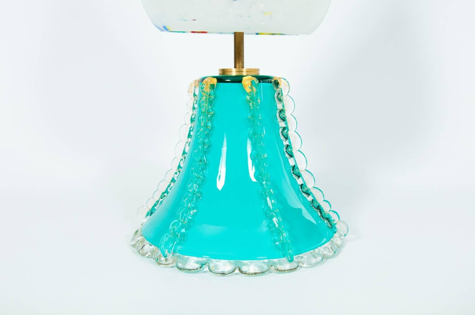Late 20th Century Italian Venetian Table Lamp in Murano Glass, 1980s