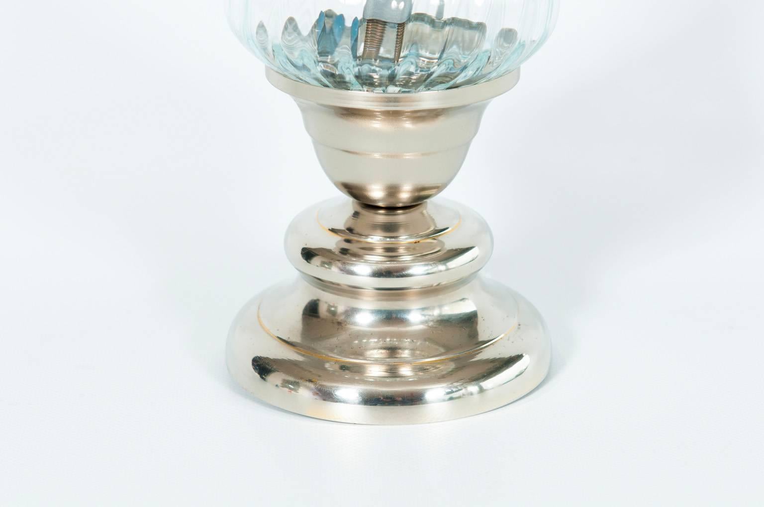 Italian Venetian Table Lamp in Murano Glass Transparent In Excellent Condition In Villaverla, IT