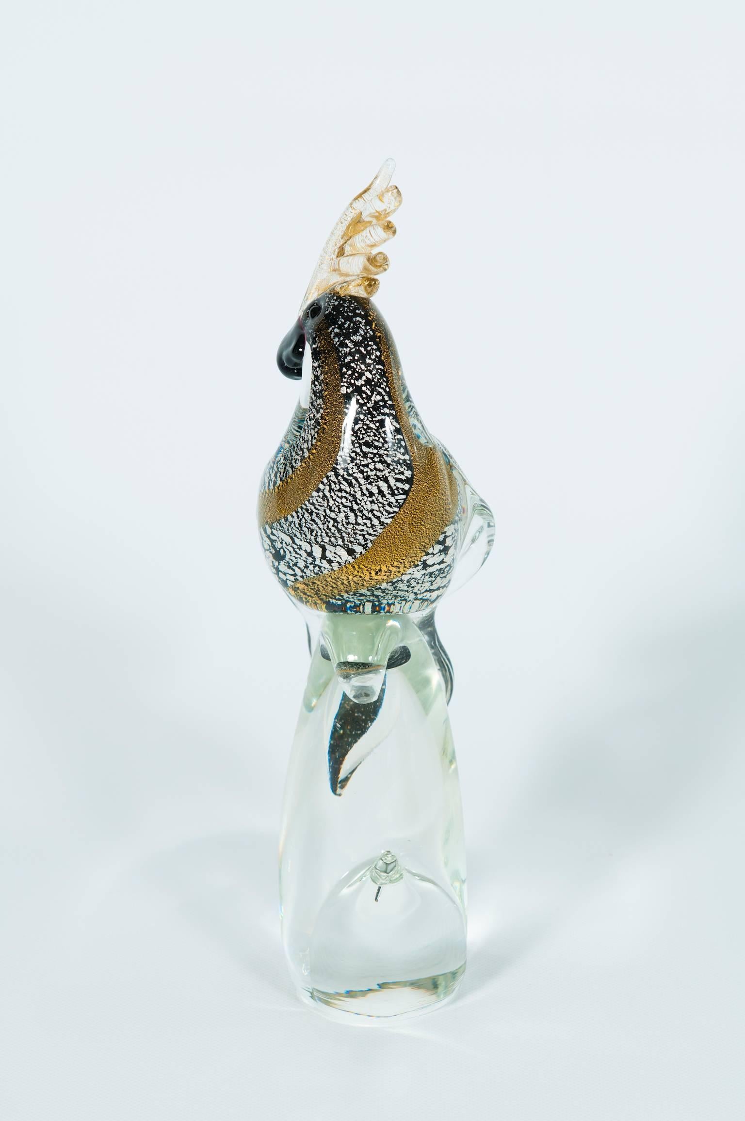 Escultura de loro veneciano italiano en cristal de Murano soplado, por Alberto Donà, años 80 Italiano en venta