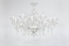 Italian Venetian Chandelier in Murano Glass Clear Color, Italy