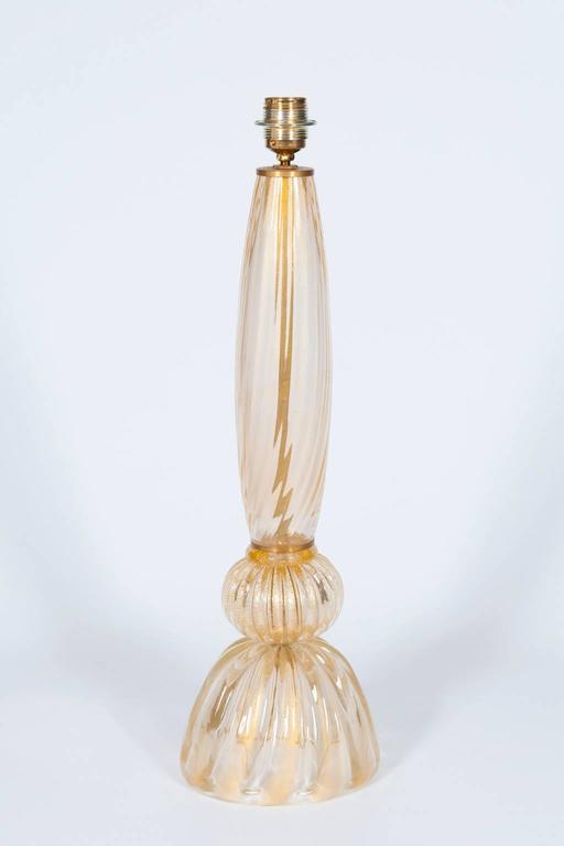 Belle Époque Gold Italian Venetian Table Lamp in Murano Glass, 1980s For Sale