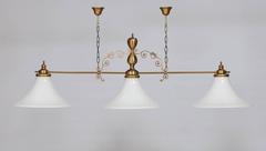 Italian Venetian, ChandelierFlushMount, blown Murano Glass, brass billiard , 1990