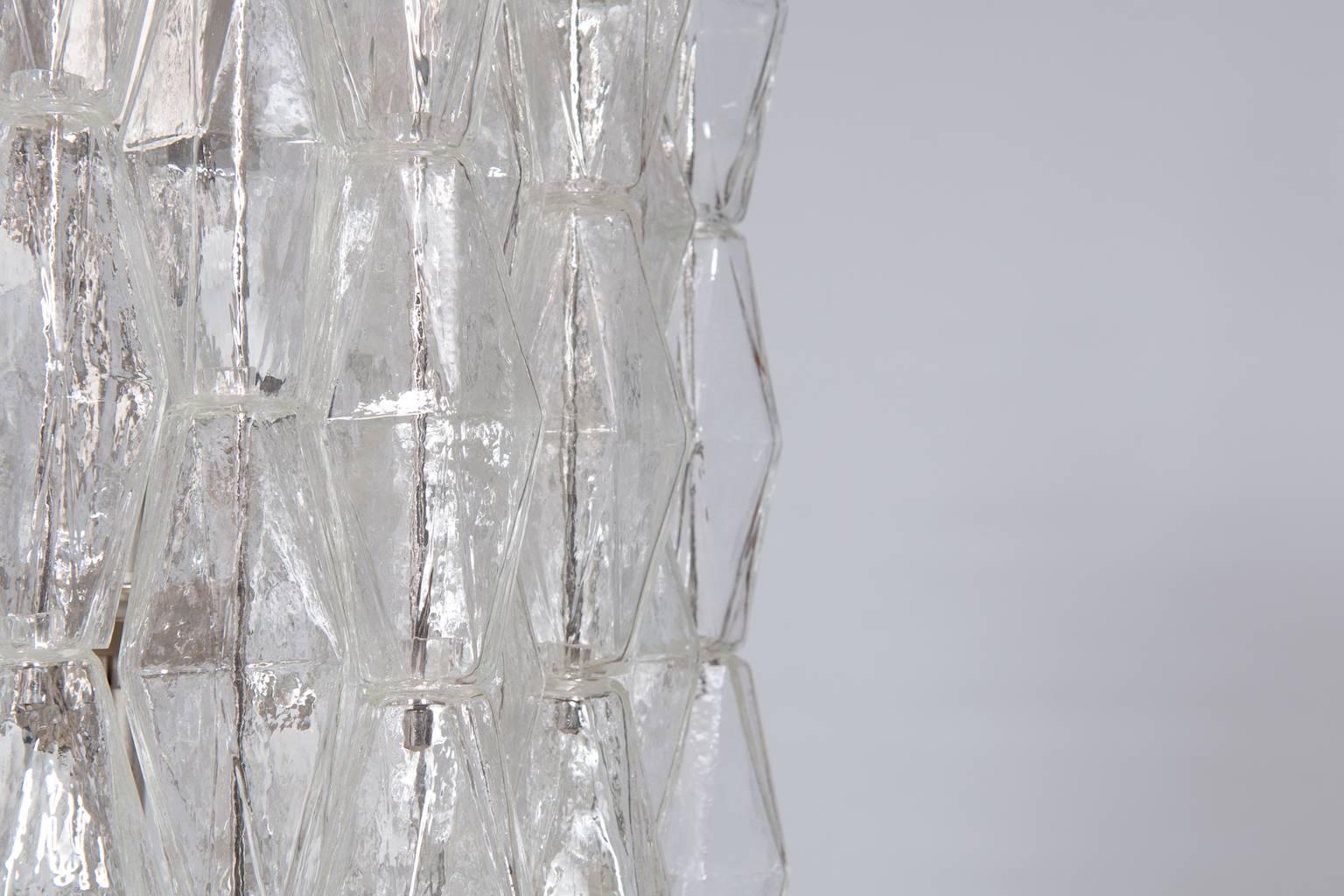 Moderner italienischer moderner Kronleuchter aus transparentem Muranoglas, Venini, 1960er Jahre im Zustand „Hervorragend“ im Angebot in Villaverla, IT