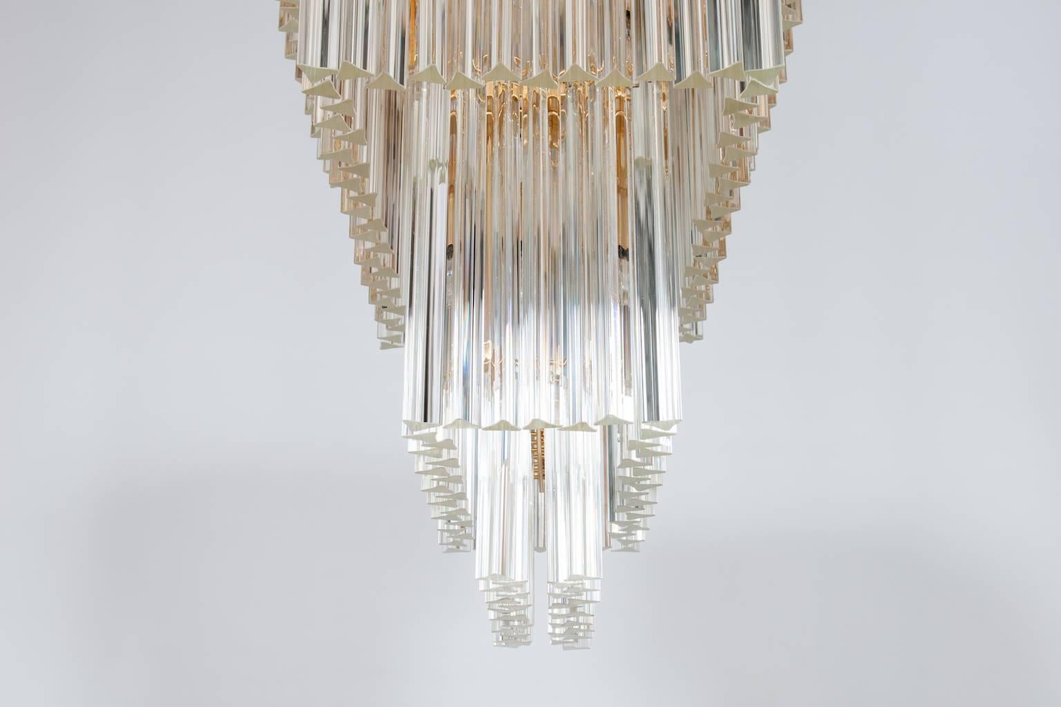 Modern Customizable Rectangular Chandelier in Murano Glass Transparent For Sale