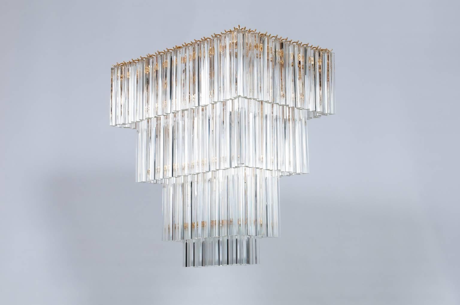 glass rectangular chandelier