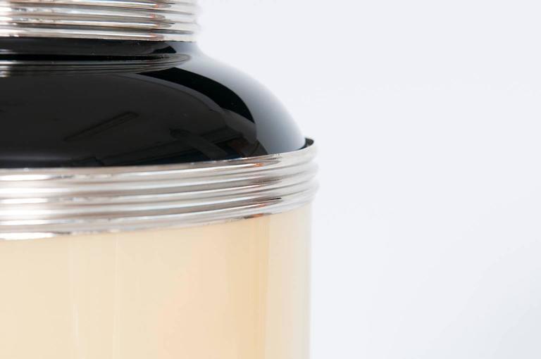 Massive Pair of Italian Table Lamps in Murano Glass Black and Amber