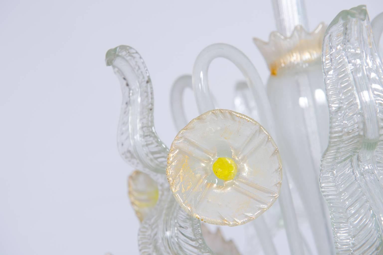 Art Glass Italian blown Murano Glass Chandelier attributed to Cenedese, 1970s