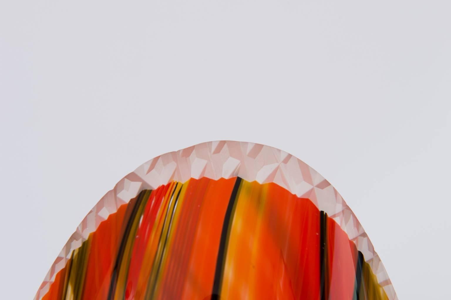 Italienisches mundgeblasenes Murano Glas, handcrafted, Tischlampe rot und multicolor  im Angebot 3
