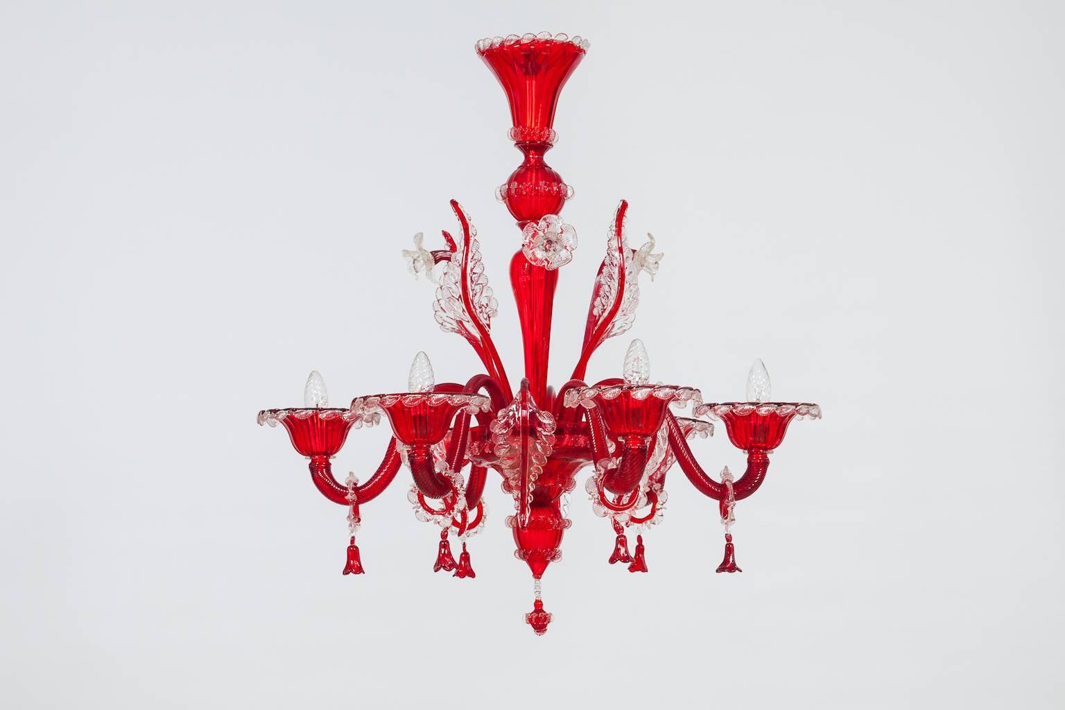 red murano glass chandelier