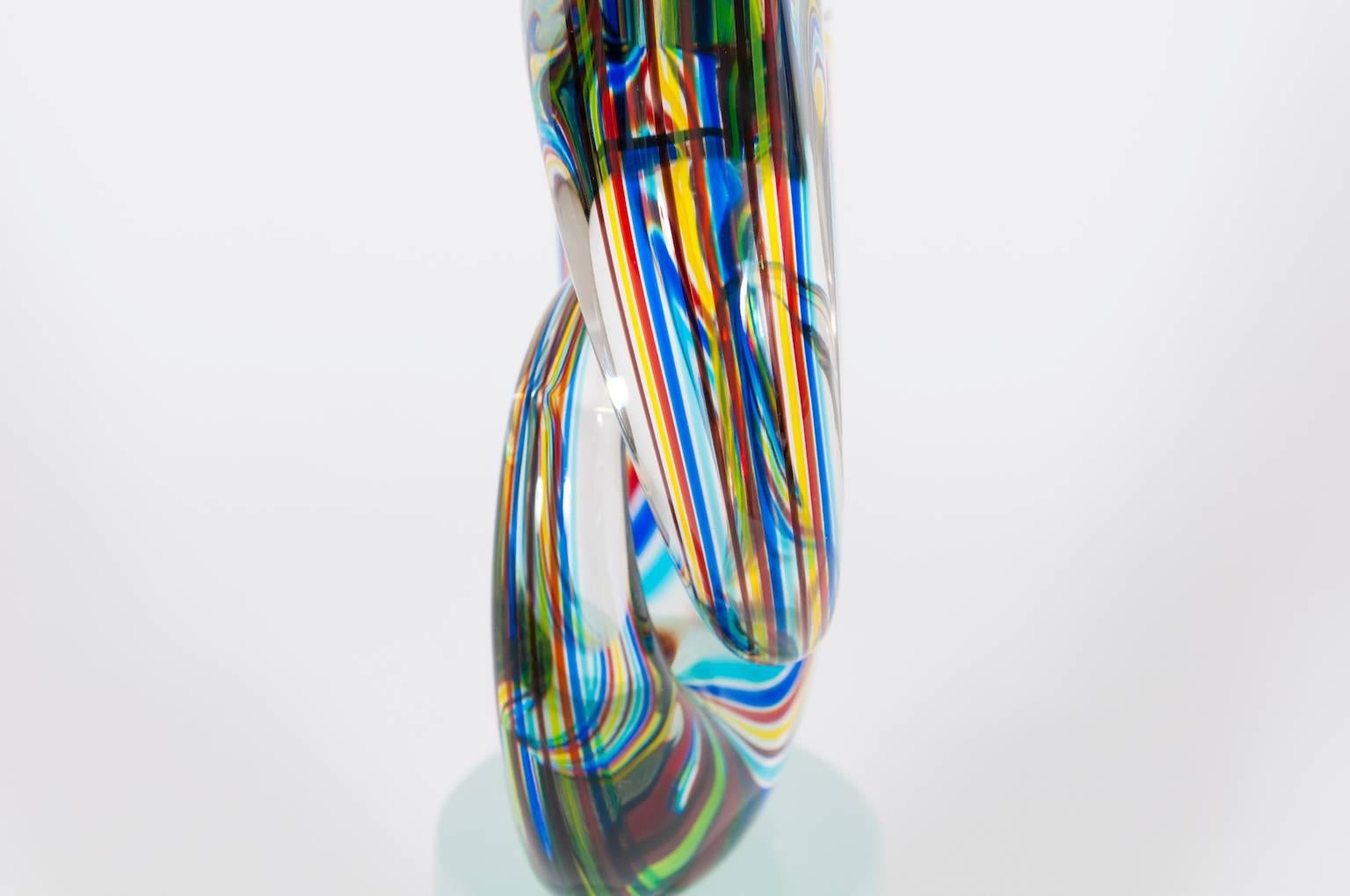 Italian Sculpture in blown  Murano Glass Multi-Color by Romano Donà In Excellent Condition In Villaverla, IT