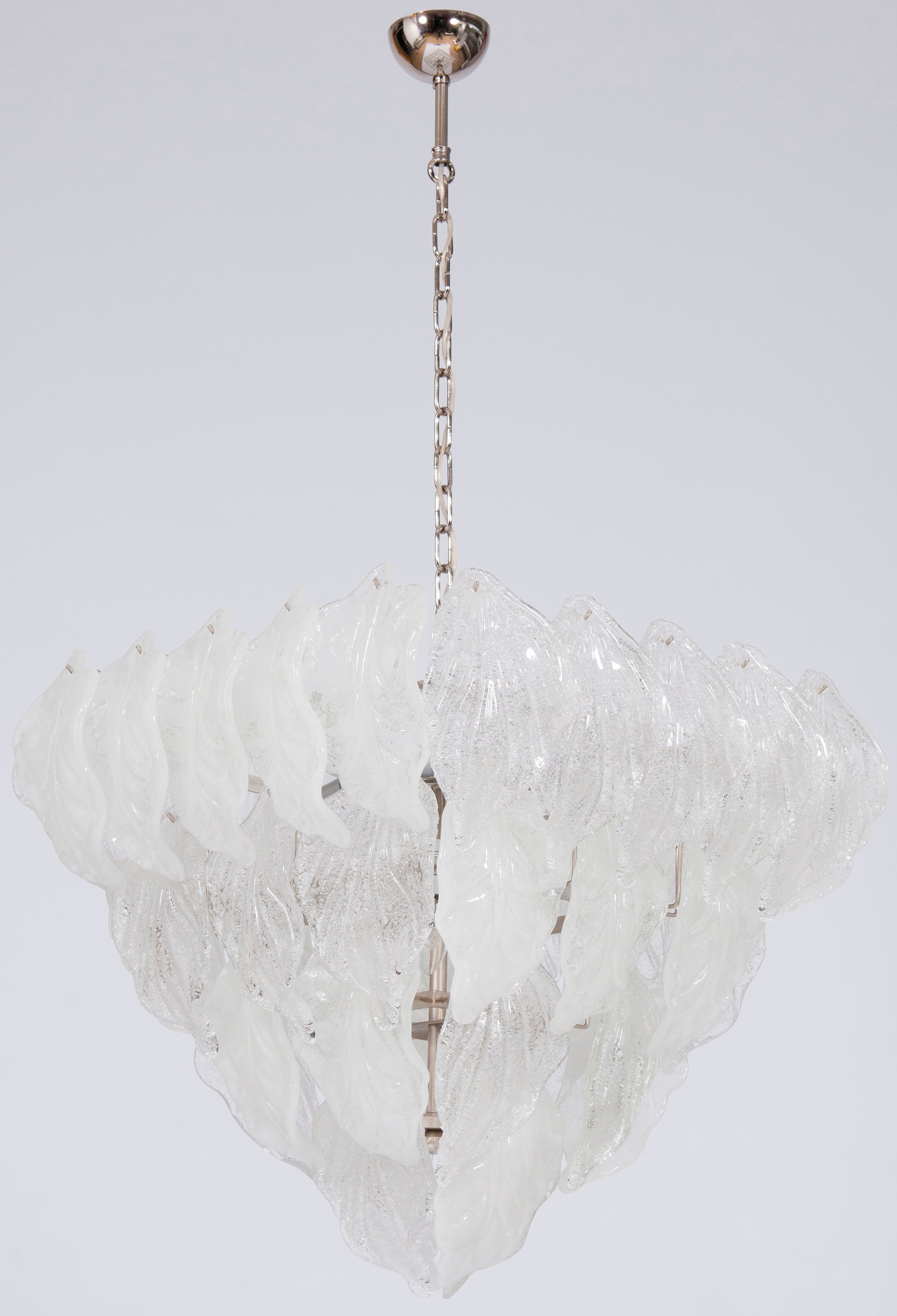 Lampadario a foglie in vetro di Murano della Vintage Murano Gallery, 1980